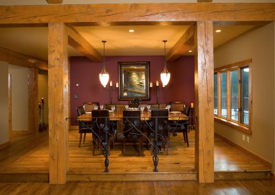 merritt dining room beams with stylish chandeliers